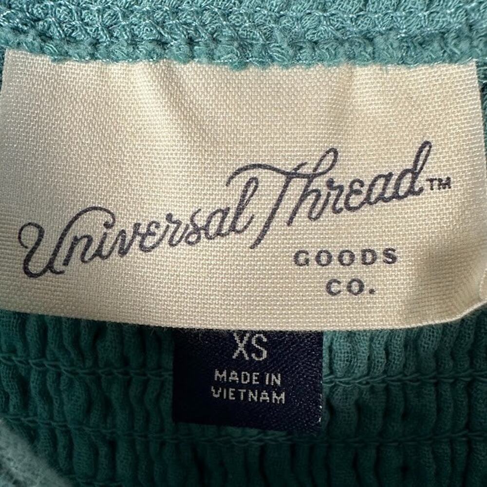 Universal Thread Dress Womens Extra Small Green Gauzey Peasant Cottage Milkmaid - Picture 9 of 15